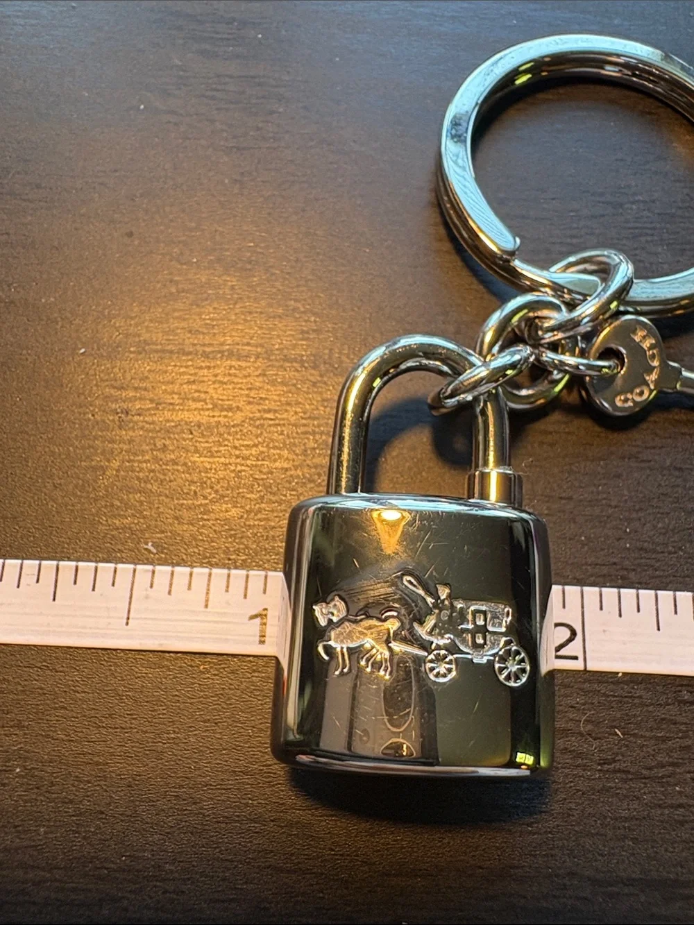 Coach Silver Padlock Keychain Key & Card Holder